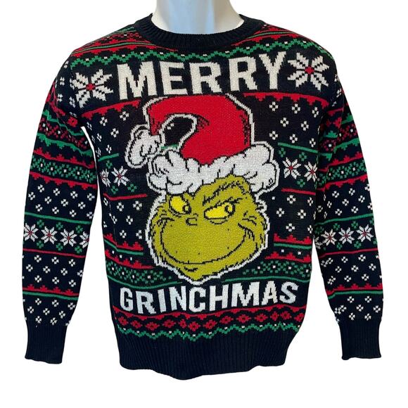 The Grinch Sweaters - The Grinch MERRY GRINCHMAS Ugly Christmas Sweater Size XS